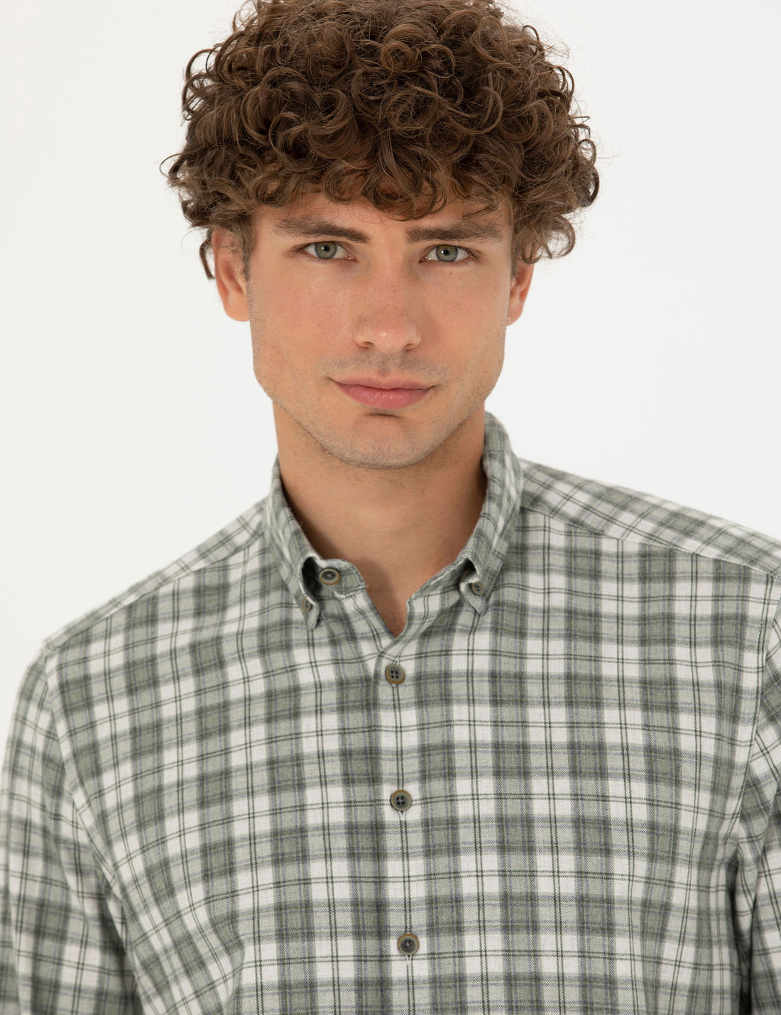 Khaki Regular Fit Long Sleeve Shirt