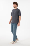 Men's Oversize Fit Crew Neck Anthracite T-Shirt