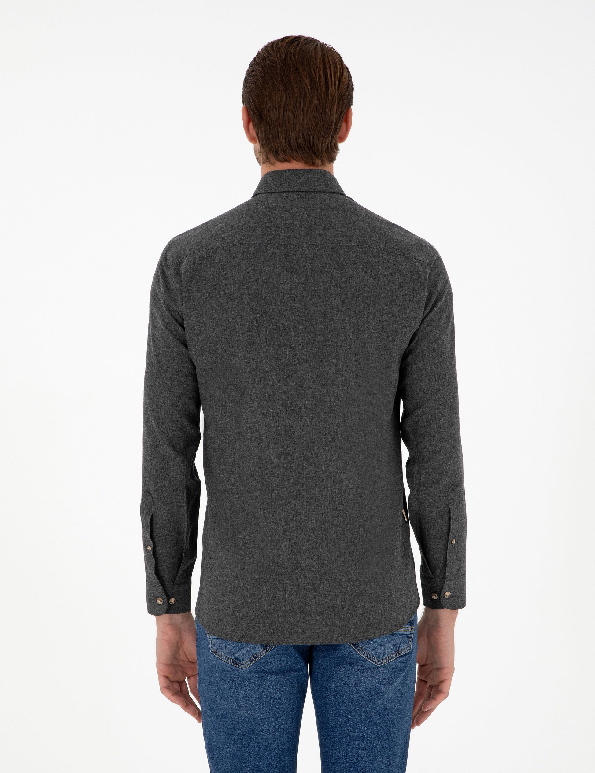 Anthracite Slim Fit Long Sleeve Shirt