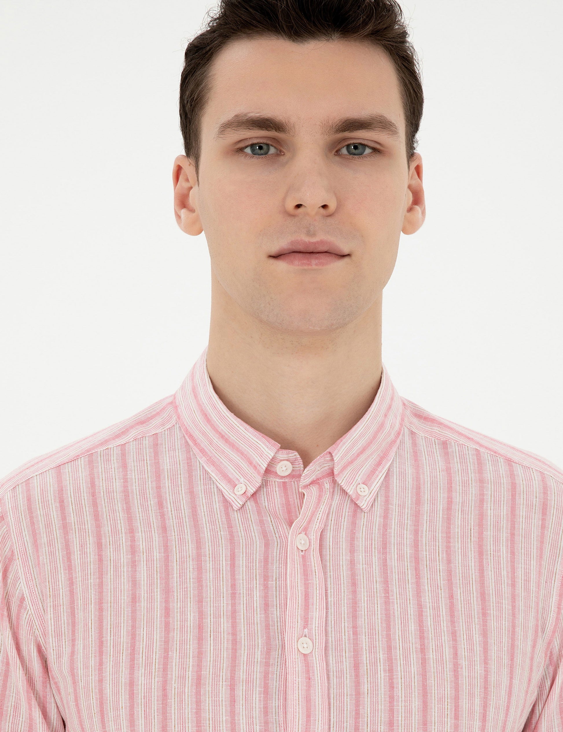 Pink Slim Fit Long Sleeve Shirt