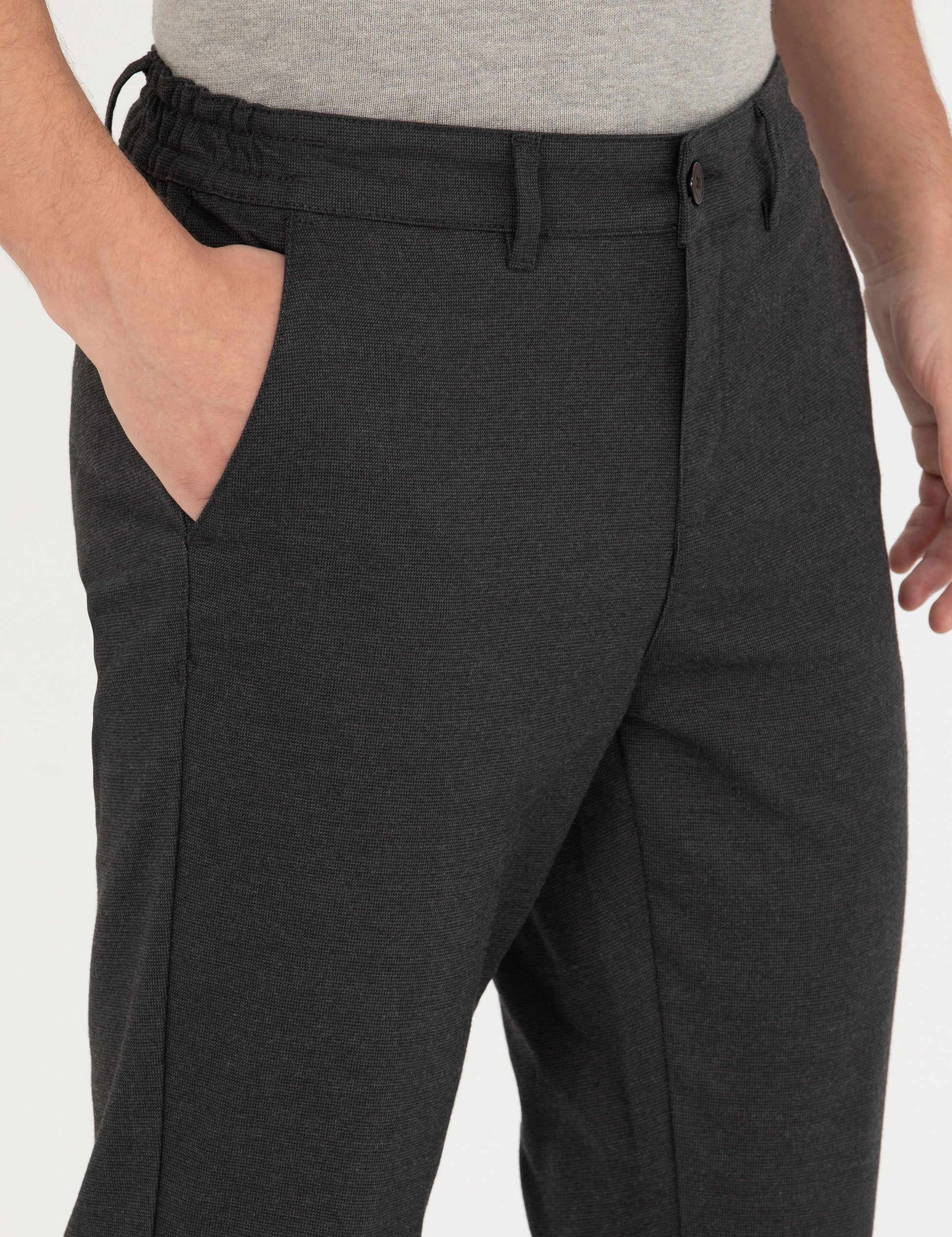 Black Slim Fit Canvas Pants