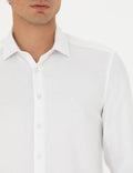 White Slim Fit Long Sleeve Shirt