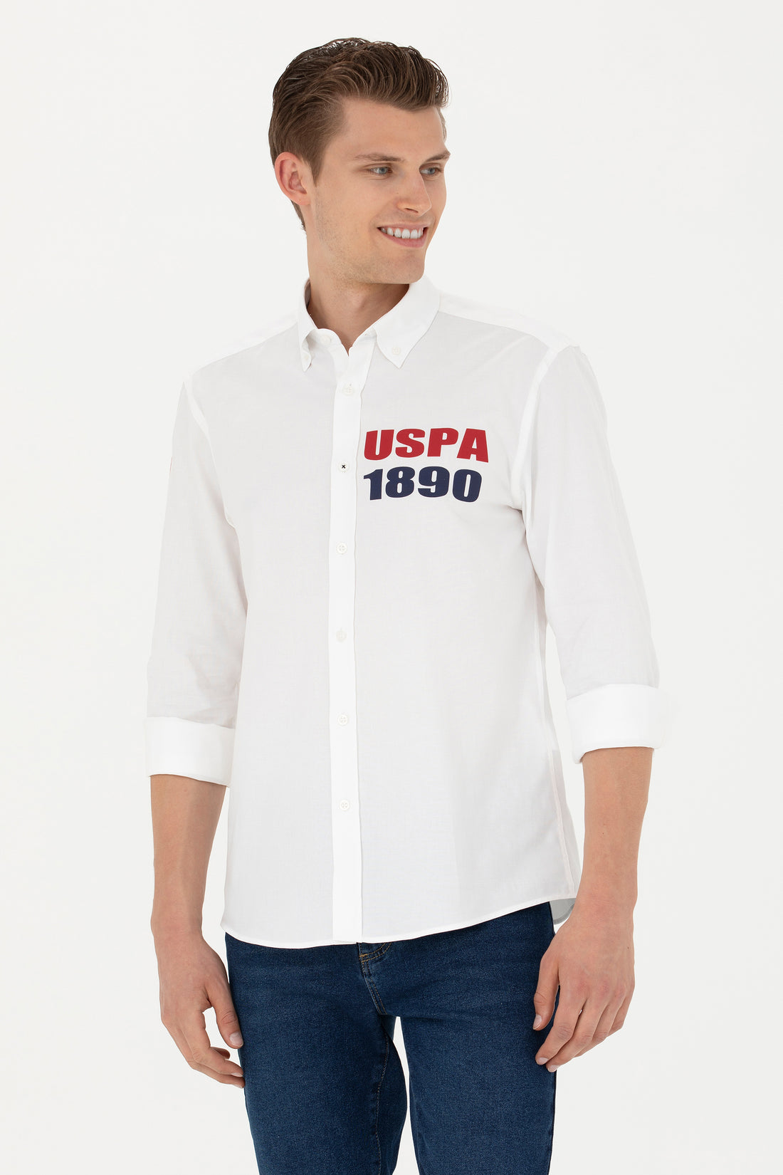 Men's White Long Sleeve Shirt