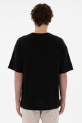 Men's Comfort Fit Crew Neck Black Jacquard Interlock T-Shirt