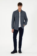 Men's Navy Blue Knitted Shirt