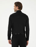 Black Ex. Slim Fit Long Sleeve Basic Shirt