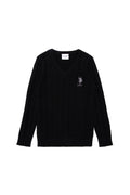 Boys' Black Basic V Neck Sweater