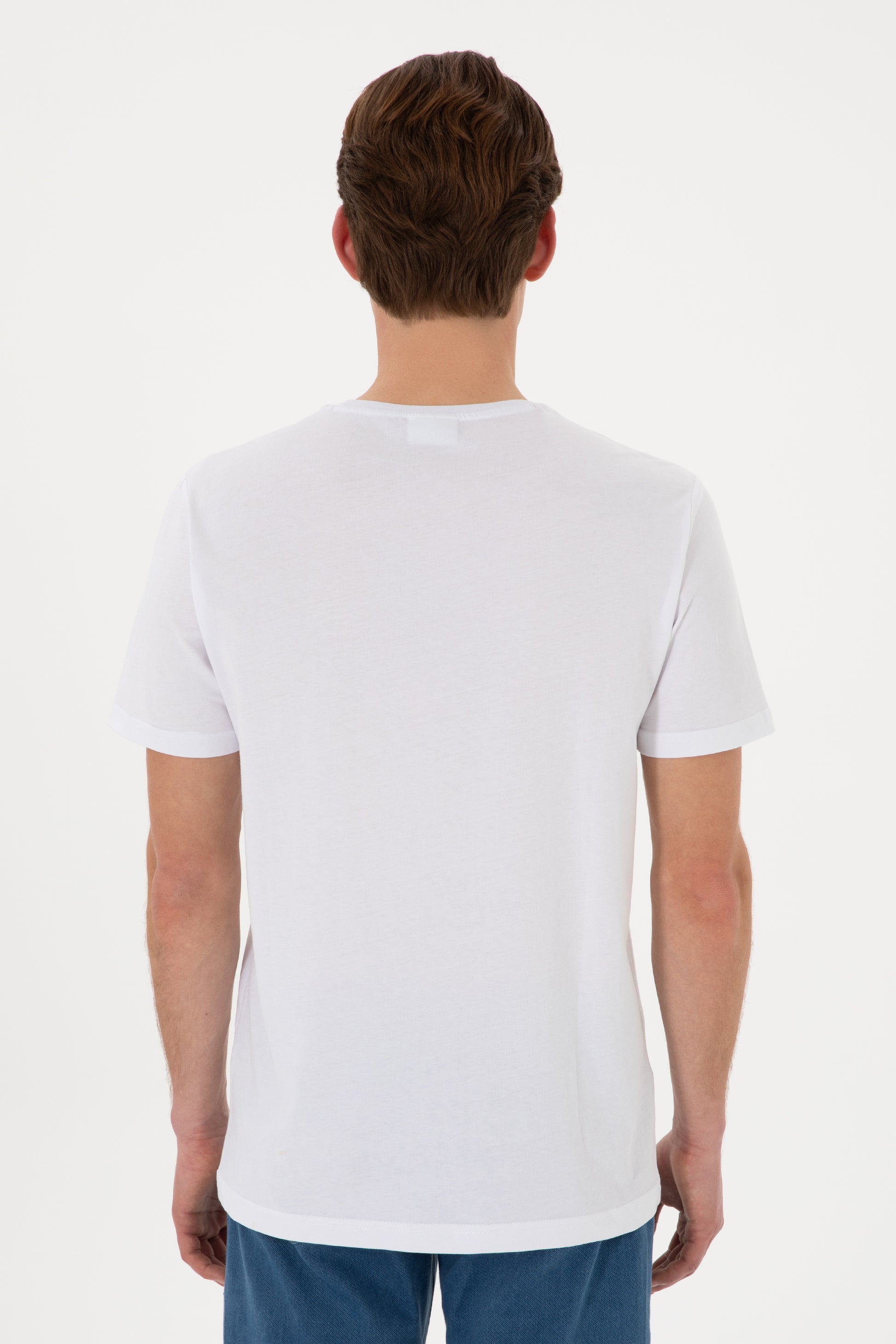Men's Regular Fit Crew Neck White T-Shirt