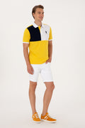 Men's Regular Fit Polo Neck Dark Yellow T-Shirt