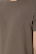 Men's Regular Fit Crew Neck Khaki T-Shirt