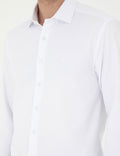 White Slim Fit Chunky Long Sleeve Shirt