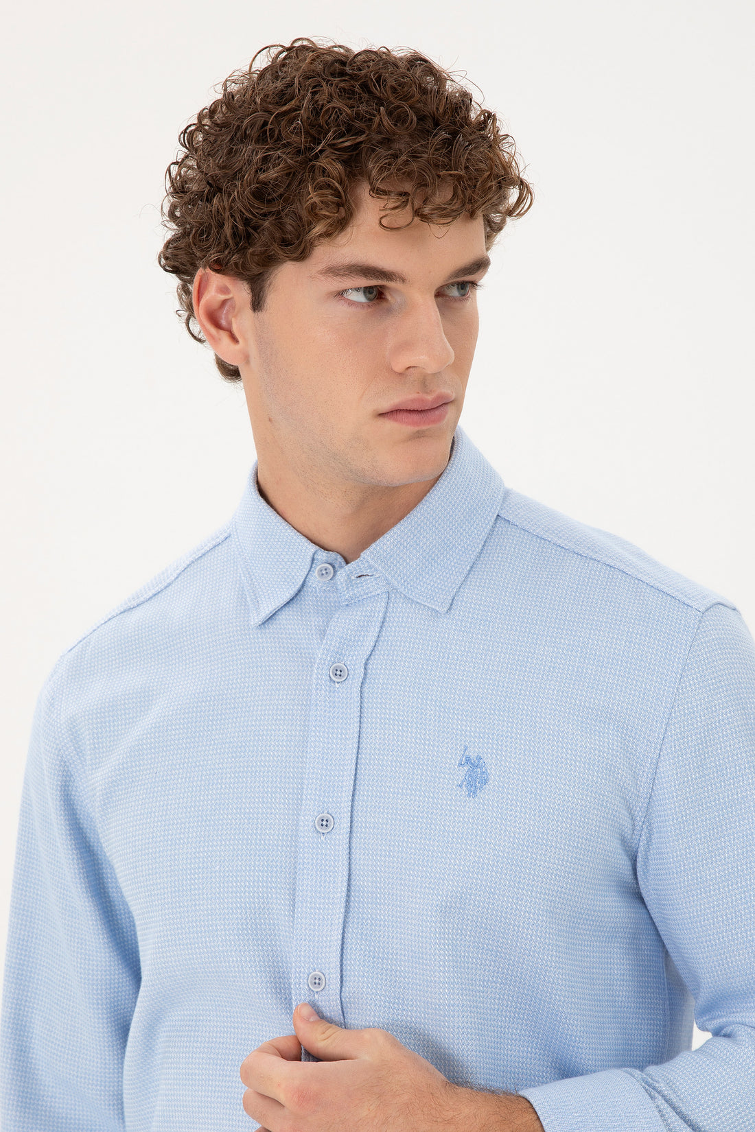 Men's Light Blue Long Sleeve Shirt