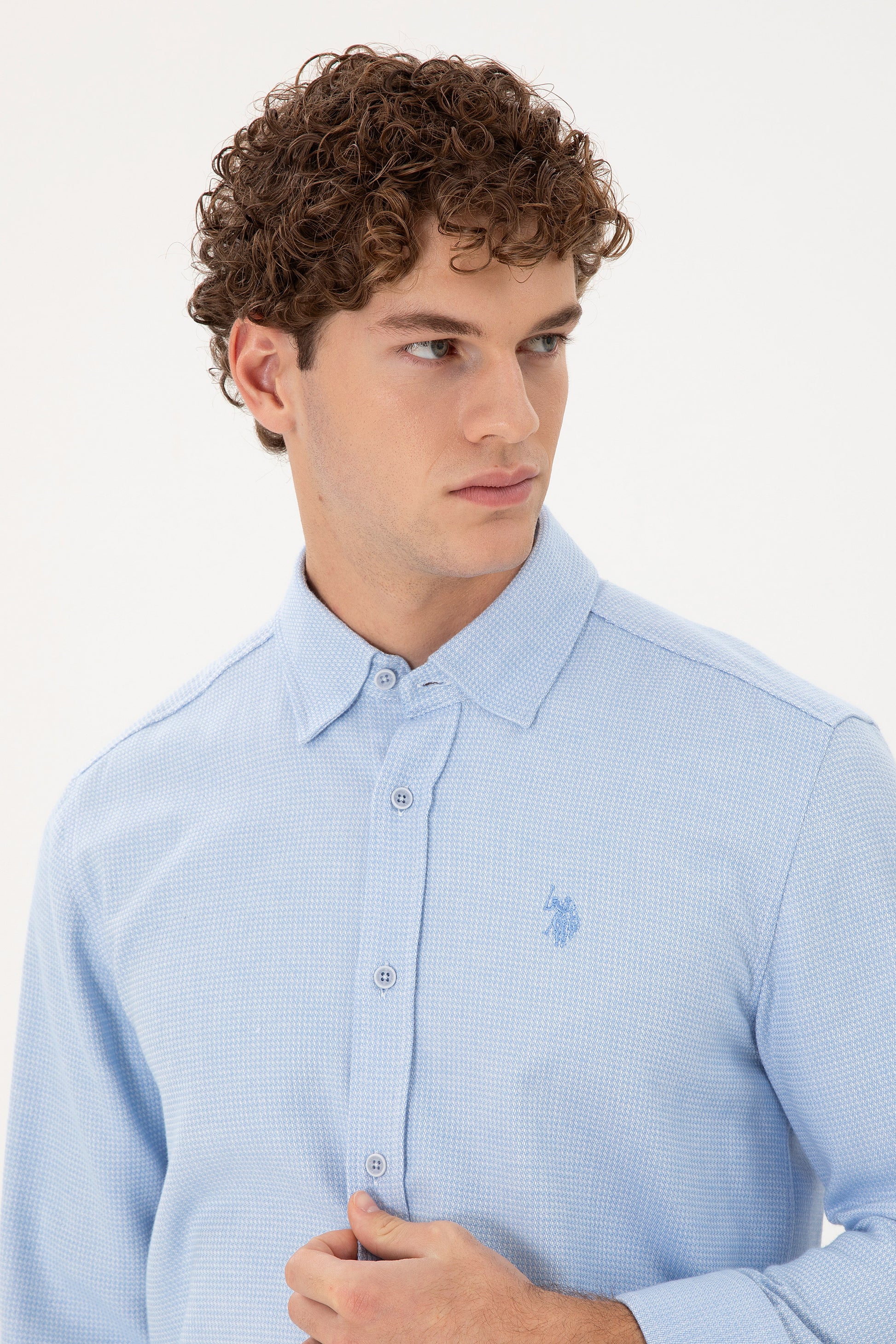 Men's Light Blue Long Sleeve Shirt
