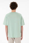 Men's Oversize Fit Crew Neck Water Green T-shirt