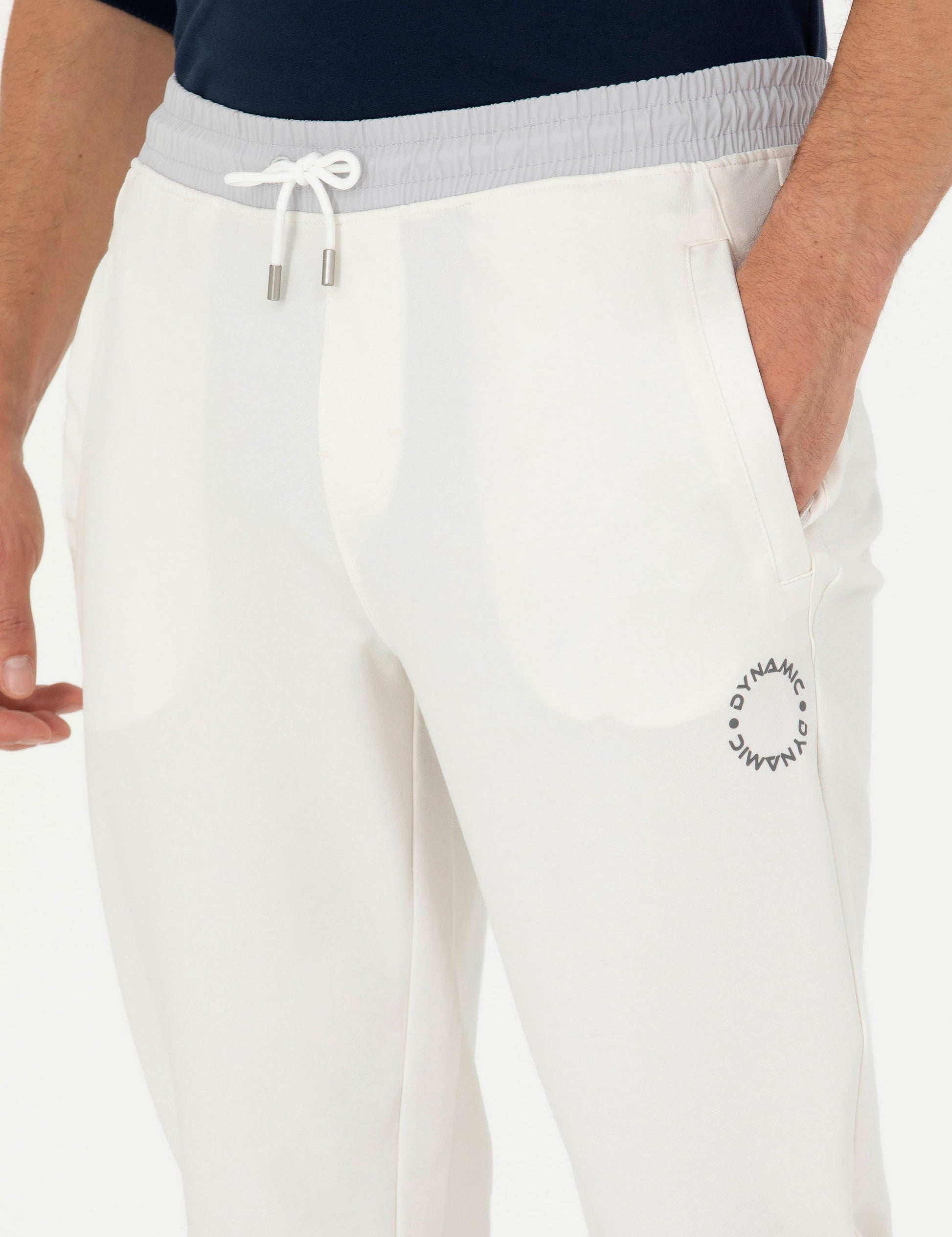 Ecru Slim Fit Sweatpants