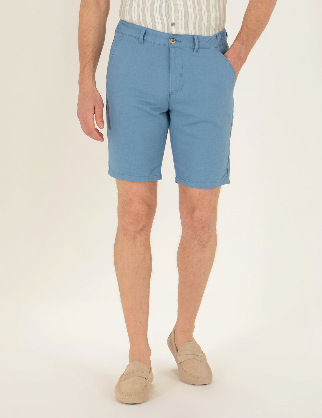 Dark Blue Slim Fit Bermuda Shorts