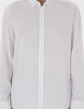 White Slim Fit Striped Long Sleeve Shirt