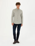 Khaki Slim Fit Long Sleeve Shirt