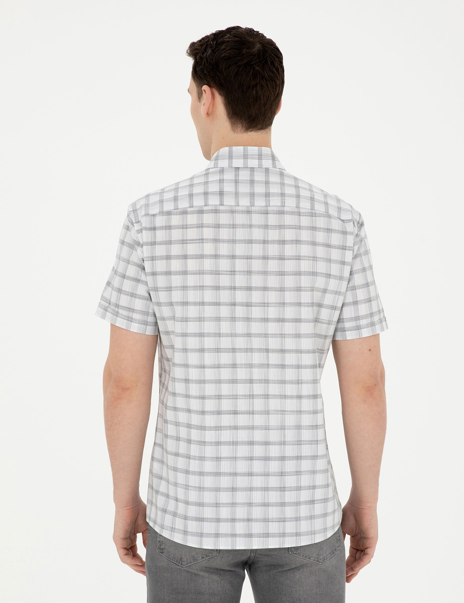 Grey Regular Fit Short Sleeve Shirt