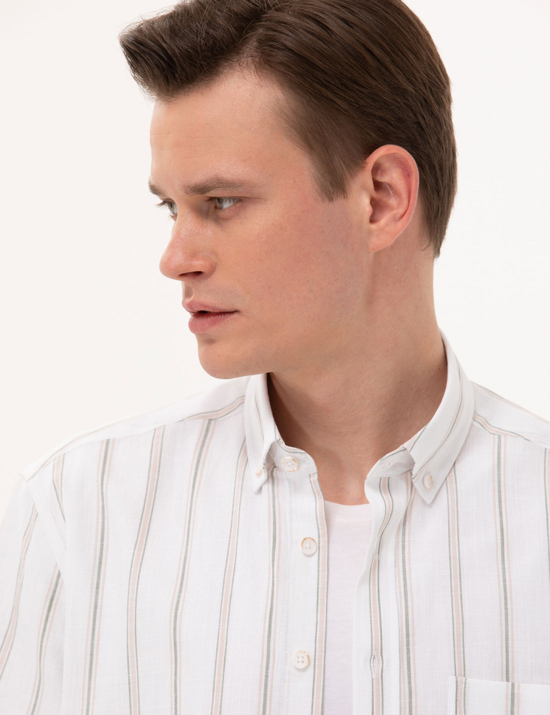 Khaki Comfort Fit Short Sleeve Shirt