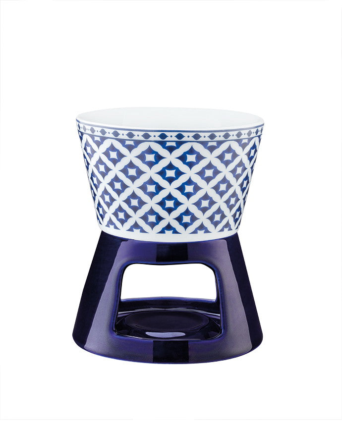 Dames Fondue set - White/Blue