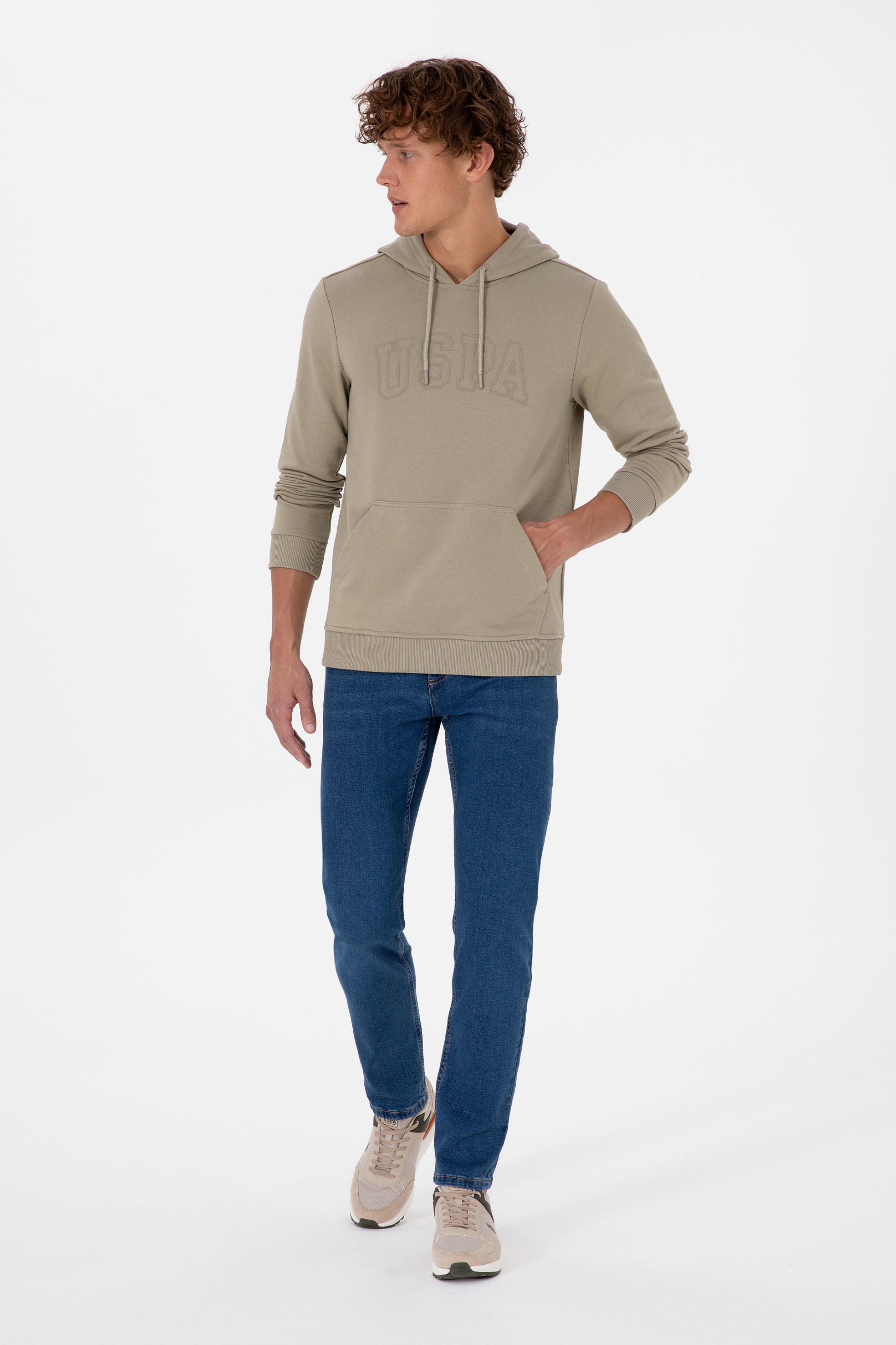 Men's Light Khaki Basic Sweatshirt