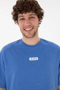 Men's Oversize Fit Crew Neck Indigo T-Shirt