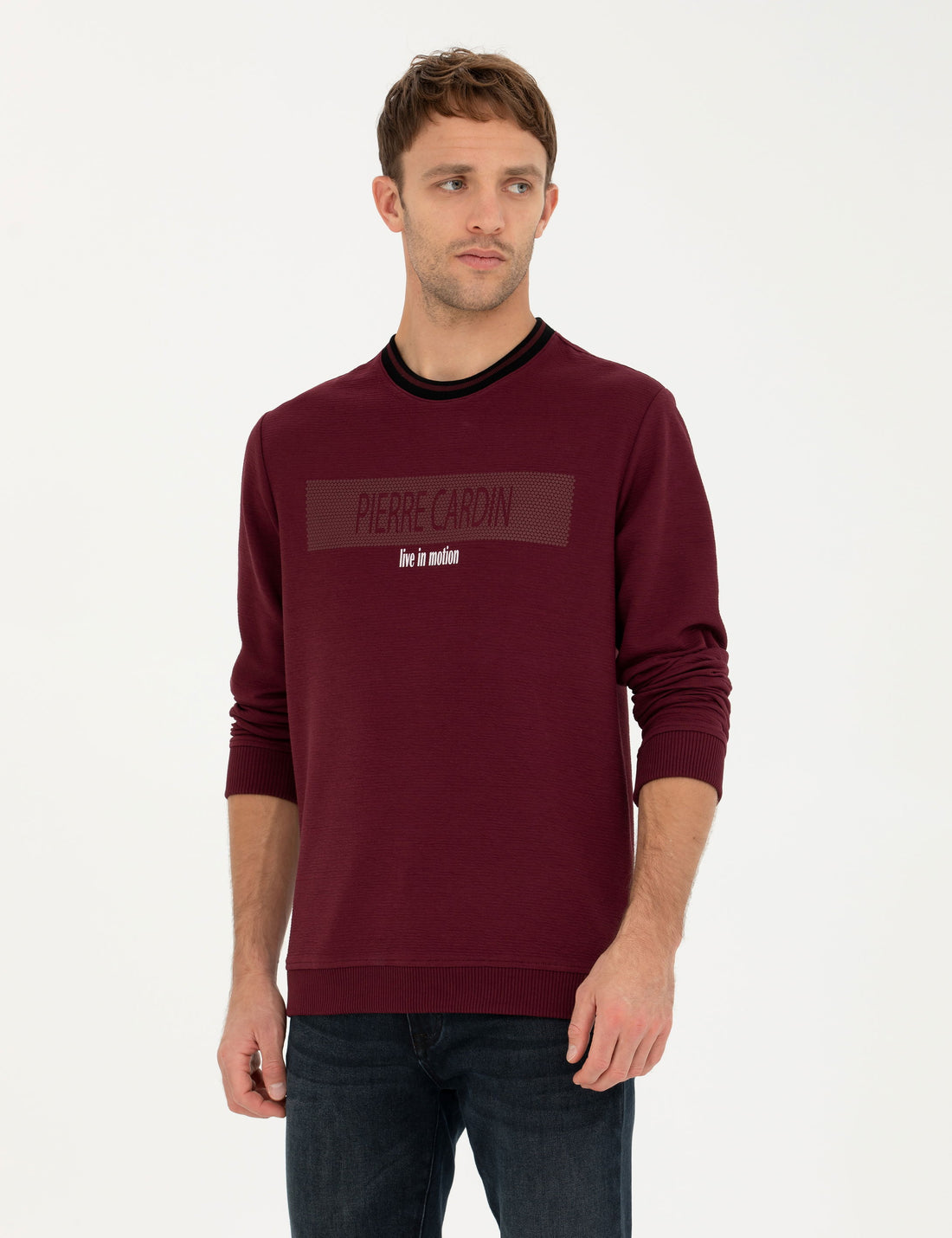 Burgundy Regular Fit Crew Neck Sweatshirt