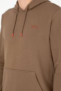 Men's Hooded Khaki Basic Charcoal Sweatshirt