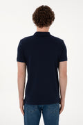 Men's Slim Fit Polo Neck Navy Basic T-Shirt