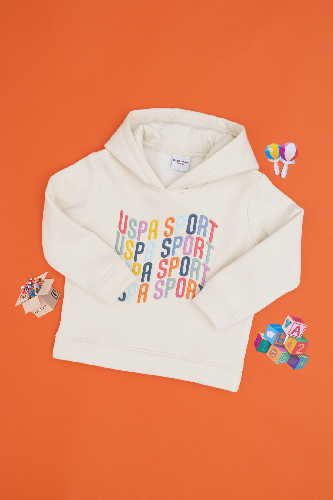 Girls' Cream Hooded Sweatshirt