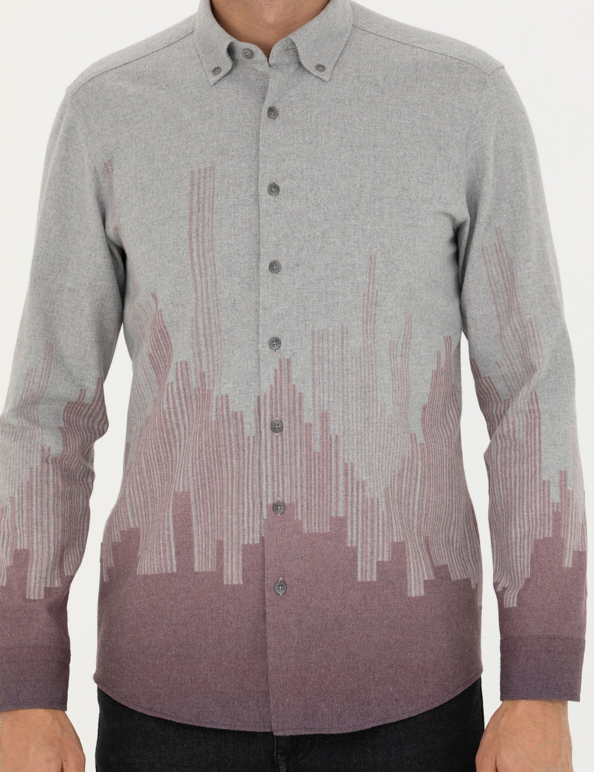 Burgundy Slim Fit Long Sleeve Shirt