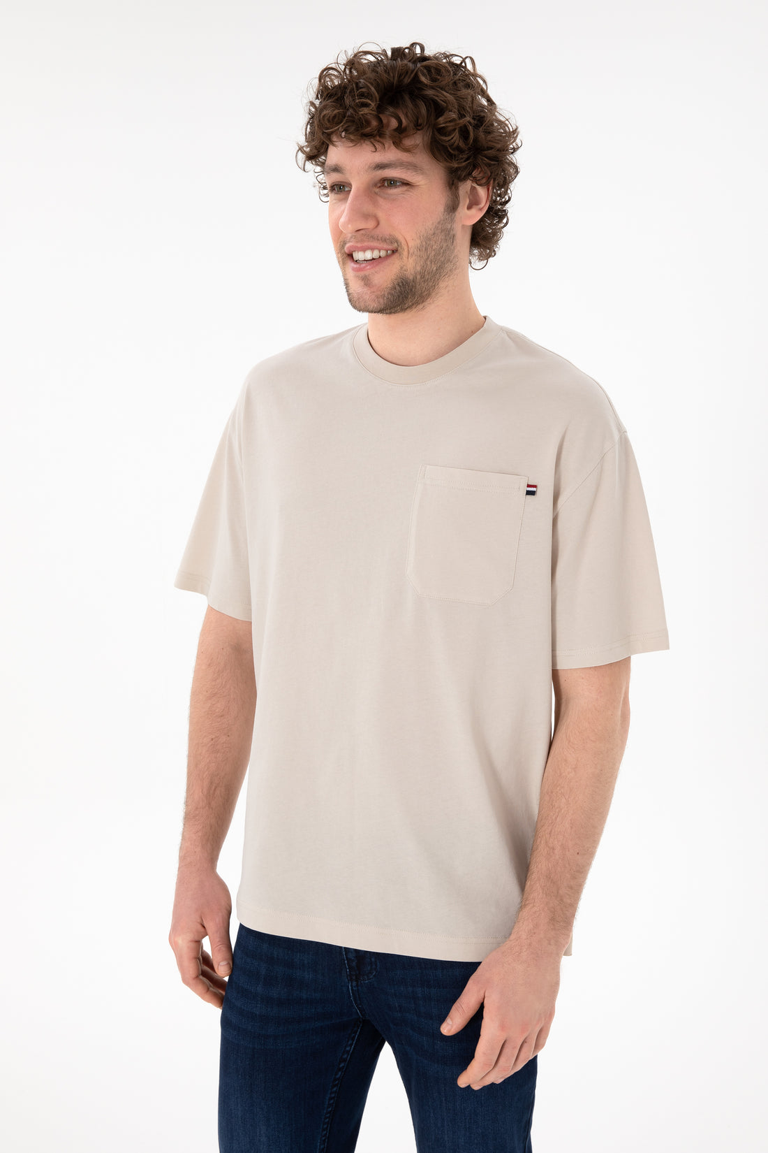 Men's Comfort Fit Crew Neck Stone T-Shirt