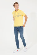 Men's Light Yellow Polo Neck T-Shirt