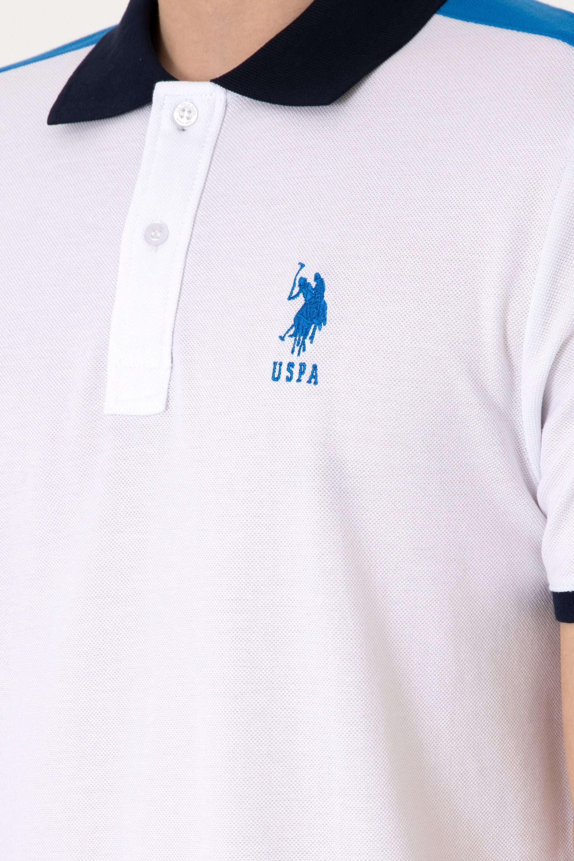 Men's Regular Fit Polo Neck White T-Shirt