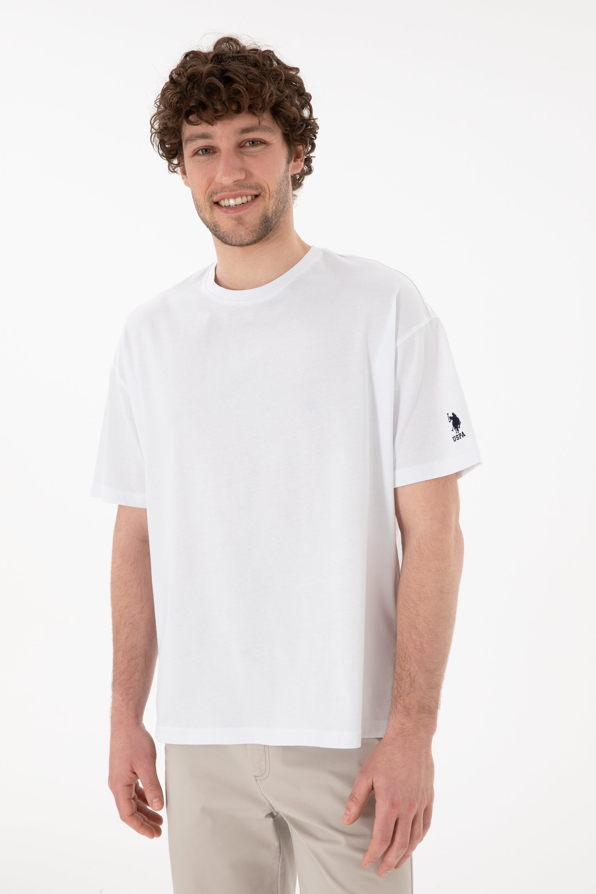 Men's Oversize Fit Crew Neck White T-Shirt