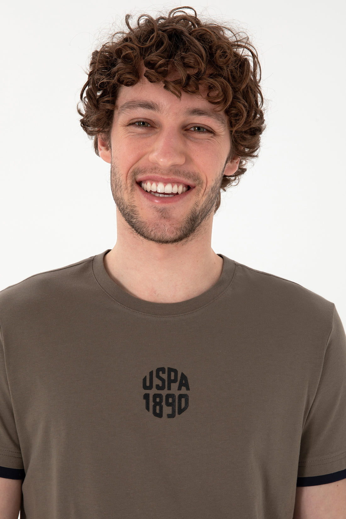 Men's Regular Fit Crew Neck Mink T-Shirt