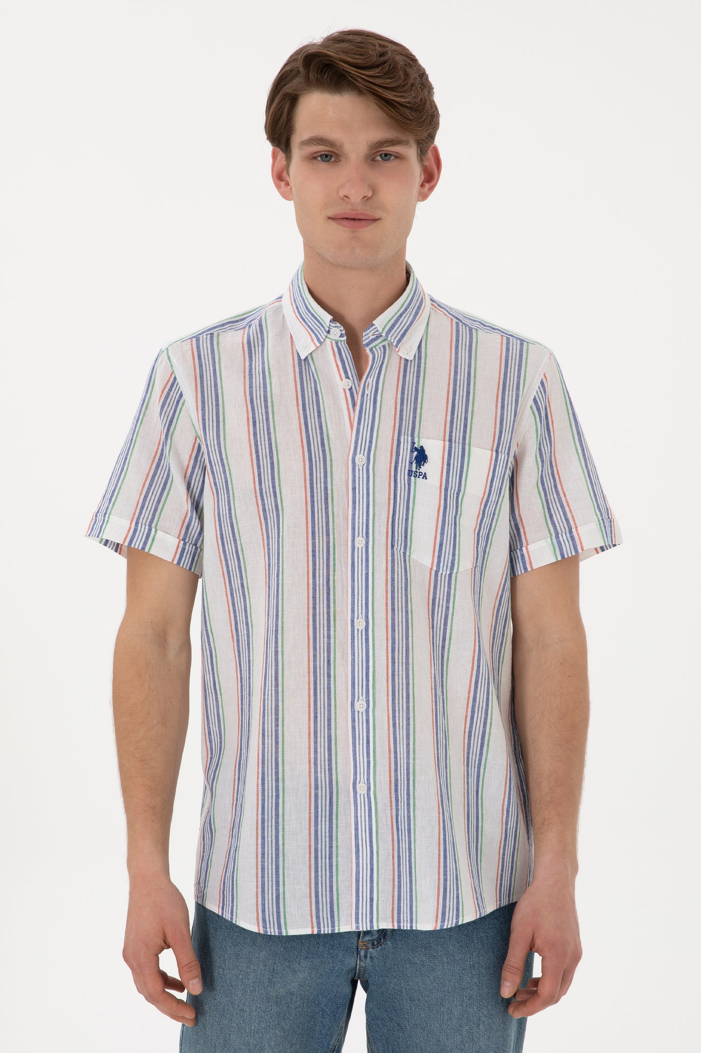 Men's Green Short Sleeve Shirt