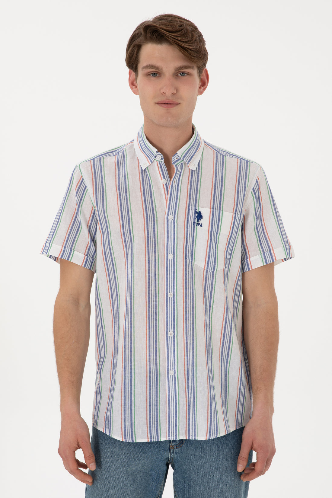 Men's Green Short Sleeve Shirt