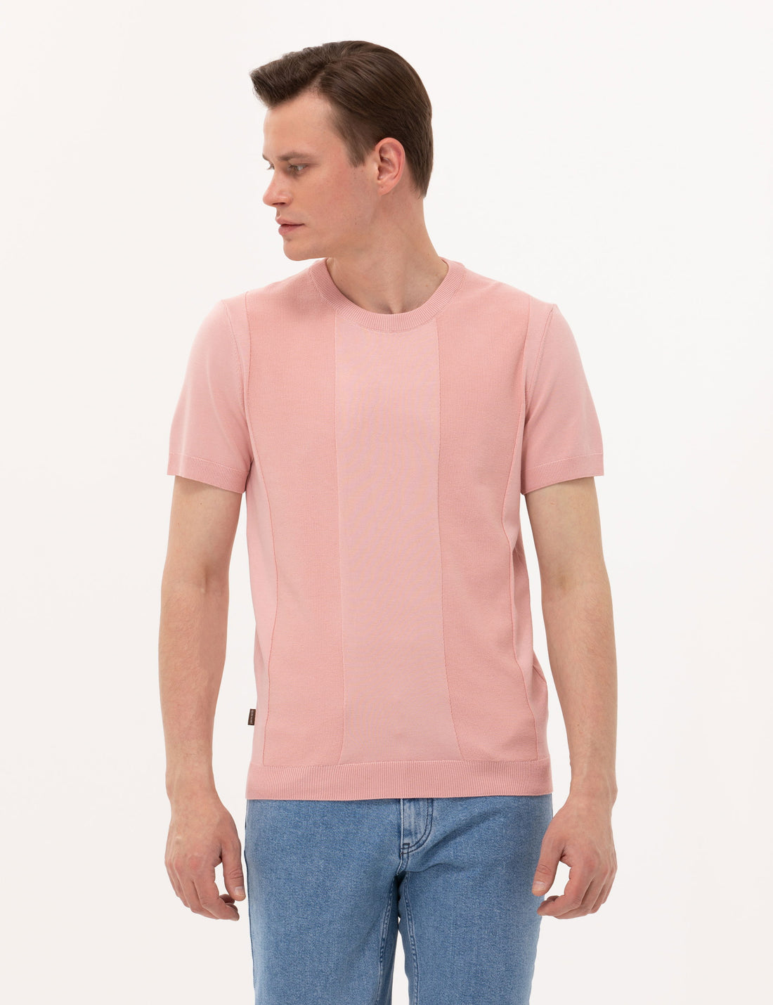 Pink Slim Fit Crew Neck Sweater T-Shirt