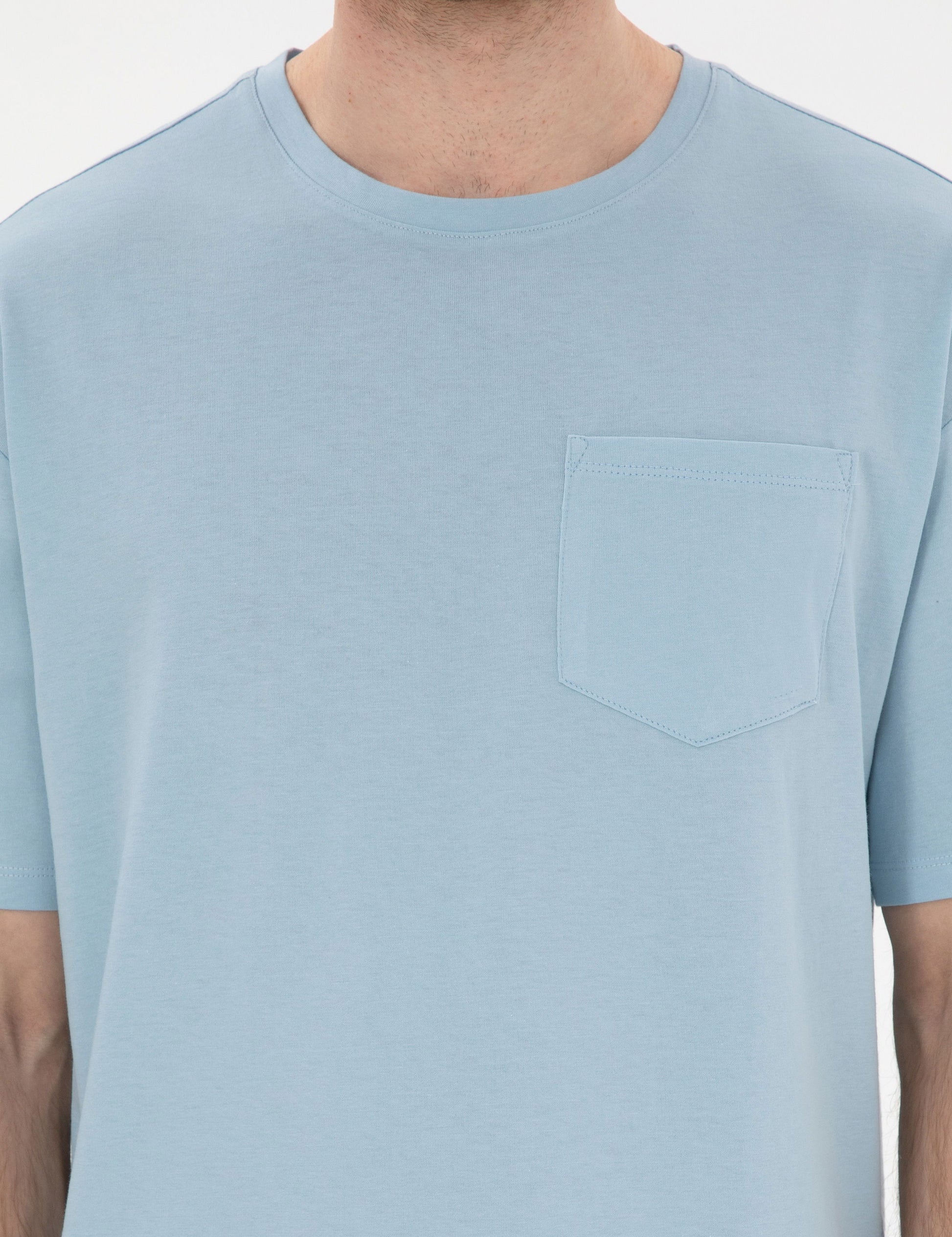Light Blue Comfort Fit Basic T-Shirt