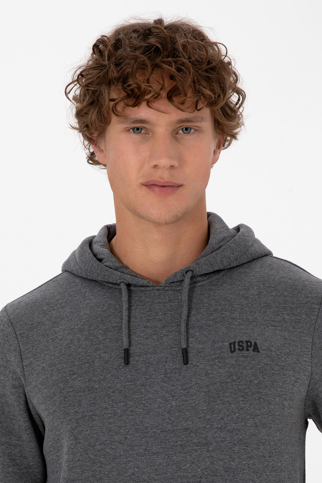 Erkek Regular Fit Kapüşonlu Antrasit Melanj Basic Sweatshirt