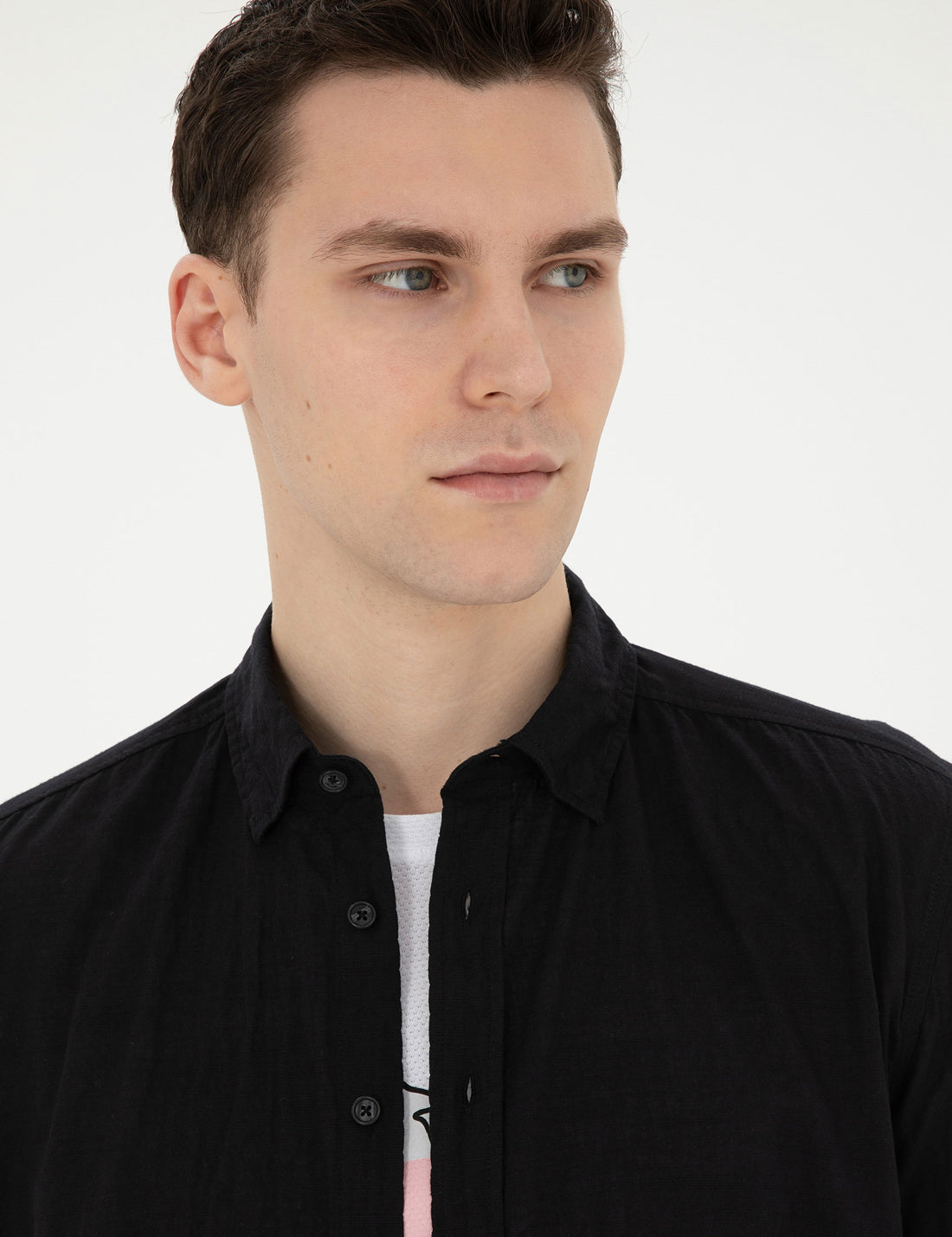 Black Regular Fit Long Sleeve Shirt