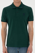 Men's Slim Fit Polo Neck Dark Green Basic T-Shirt