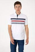 Men's Regular Fit Polo Neck White T-Shirt