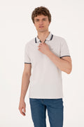 Men's Slim Fit Crazy Collar Light Grey T-Shirt