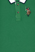 Boy's Green Basic Polo Neck T-Shirt