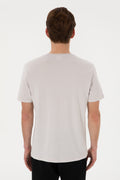 Men's Regular Fit Crew Neck Light Grey T-Shirt