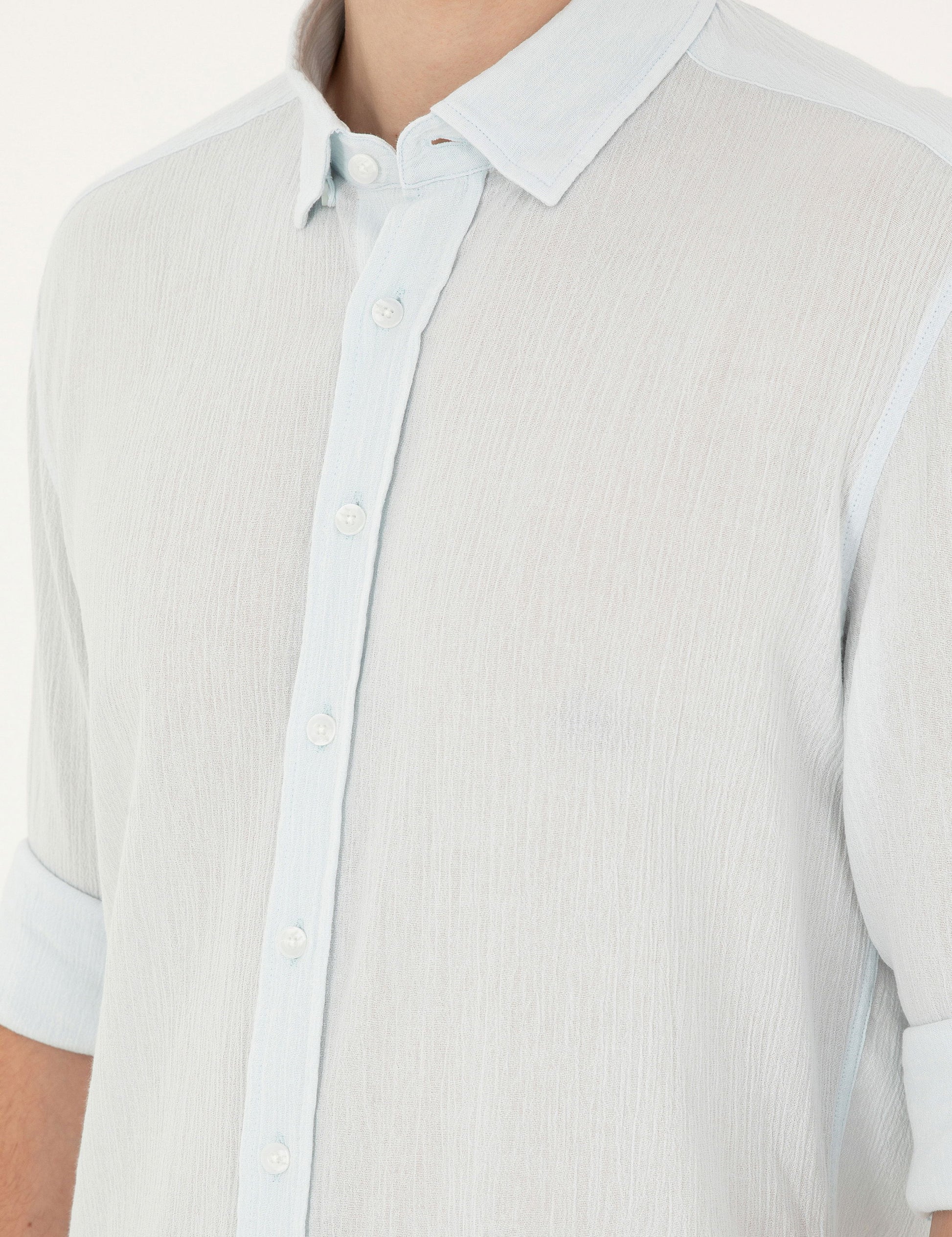 Light Blue Regular Fit Long Sleeve Shirt