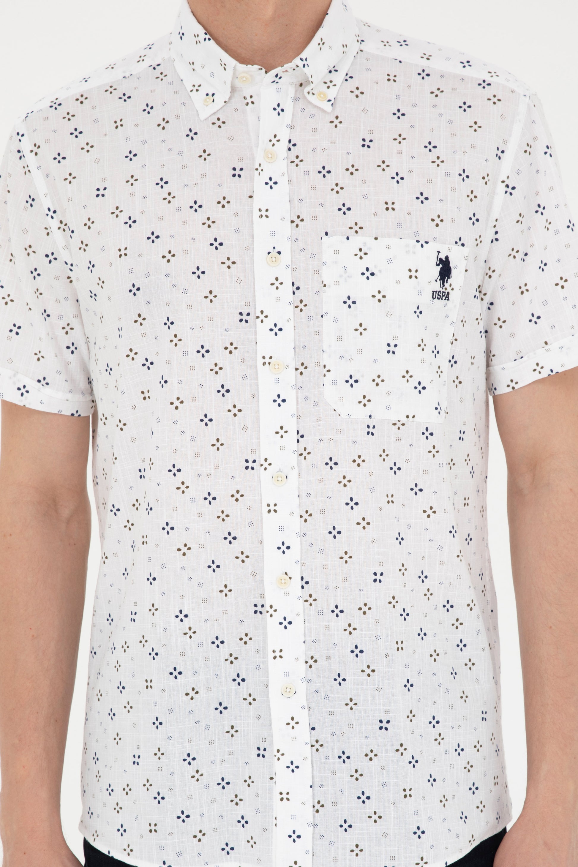 Men's Ecru Short Sleeve Shirt